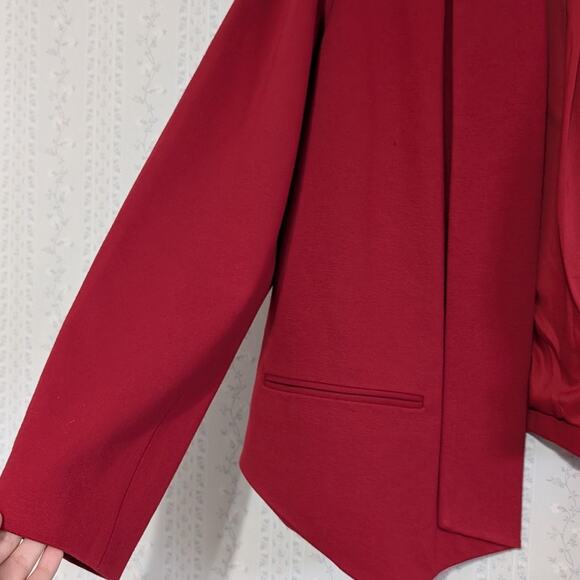 Chico's Blazer Women's Size XL Drape Front Jacket Sultry Red - Picture 2 of 9